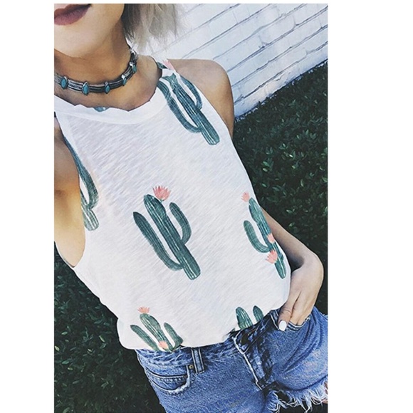 Cactus Print Cotton Tank - Picture 4 of 6